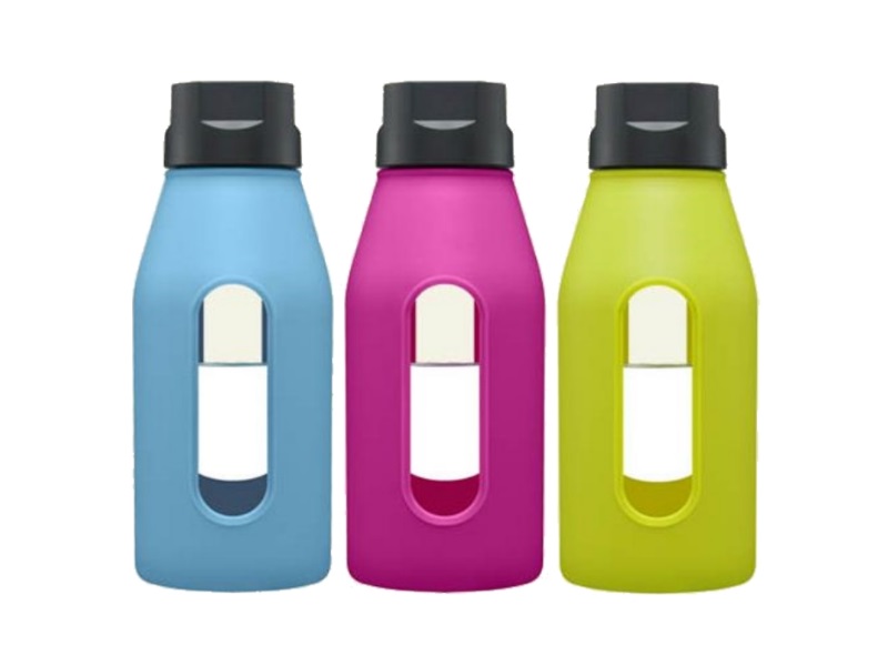 Glass Water Bottle with Silicone Sleeve, FBA Sourcing in China